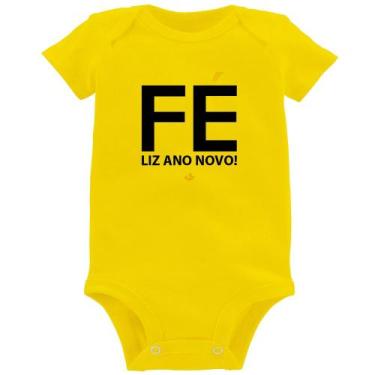 Imagem de Body Bebê Fé liz ano novo! - Foca na Moda, Amarelo, M