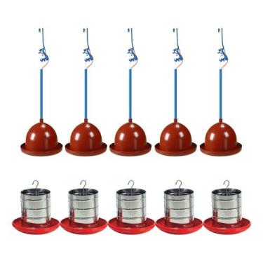 Imagem de Kit 5unds Bebedouro Pendular + Comedouro 5kg Frango/galinha - wp ecomm