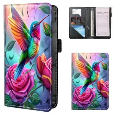 Imagem de Livros de servidor para garçonete, livro de garçom, livro de garçom com bolso com zíper, livro de garçonete organizador para livro de cheque de convidado restaurante adequado para servidor avental