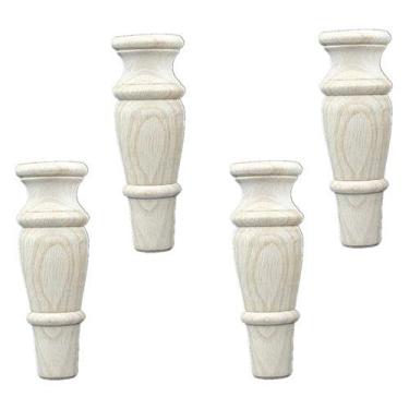 Imagem de XWZFFAI Pés de móveis de madeira maciça maciça, pernas de sofá brancas de 25 cm, colunas de suporte de armário de banheiro DIY, mesa de centro substituível, pernas de armário de TV