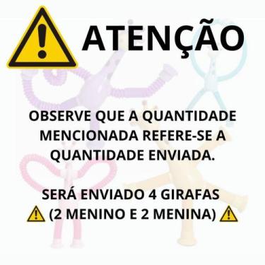 Imagem de Kit 4 girafas estica e gruda melman pop it tubo tiktok com luz brinque