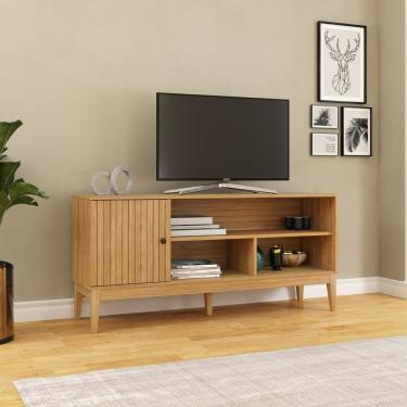 Imagem de Rack Para Tv Até 50 Polegadas 1 Porta Linha Riscado Mel- Mel