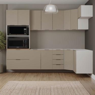 Imagem de Cozinha Modulada 7 Peças Sem Tampo Sem Rodapé Ipanema Cabecasa Madeiramadeira Fendi Trama