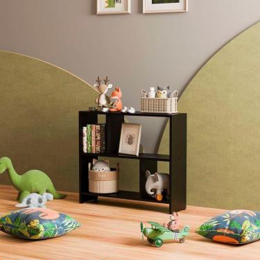 Imagem de Estante Infantil Nicho Organizador Criança Armário Para Brinquedos Preto