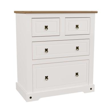 Imagem de Cômoda Corona Mexicana 4 Gavetas Creme/carvalho