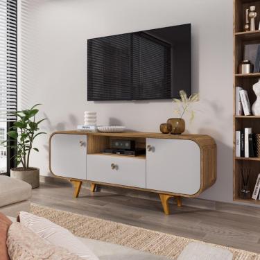 Imagem de Estante Para Tv 55 Polegadas Sancho Cinamomo Off White