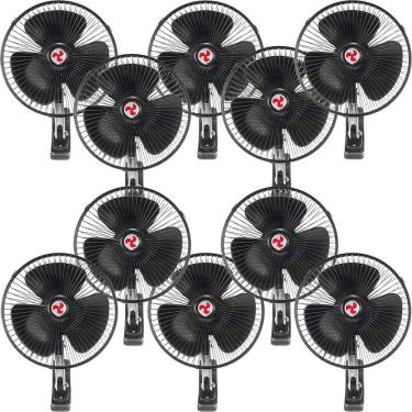Imagem de Kit 10 Mini Ventilador Veicular de Mesa Gici Auto 12W 20cm Hélice 3 Pás 1 Velocidade Preto 12V