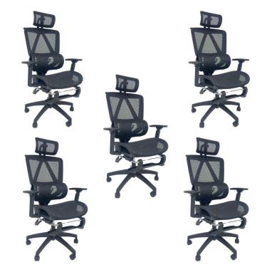Imagem de Kit 5 Cadeiras de Escritório Presidente Executiva Oficial Titan Preto