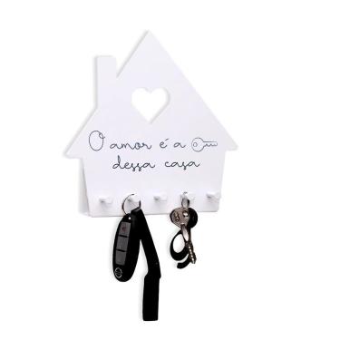 Imagem de Porta Chaves E Cartas Branco Amor Chave