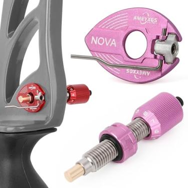 Imagem de limaity Botão de pressão do êmbolo magnético e descanso de seta com arco recurvo para ajuste RH/LH (Roxo)