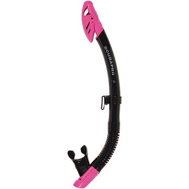 Imagem de Scubapro Snorkel Spectra Dry Com Válvula De Purga, Tubo Corrugado Inferior Flexível, Bocal Estilo Regulador E Clipe Conexão Rápida, Preto/Rosa