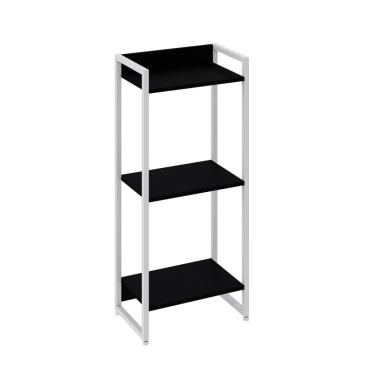 Imagem de Estante Dynamica 45x30x104cm C/03 Prateleiras Preto ônix / Est.branca Preto ônix / Est.branca