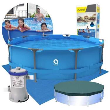 Imagem de Piscina Estrutural Armação 4383 Litros Filtro Capa e Forro Avenli Jilo