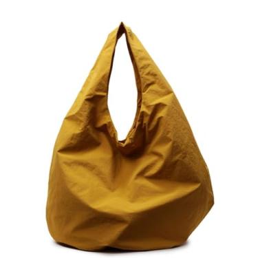 Imagem de Bolsa feminina de nylon despojada 2025 academia esportiva bolsa de ombro para uso diário não estruturada Hobo bolsa casual para trabalho, Amarelo, 15.35 x 7.08 x 12.59 inches