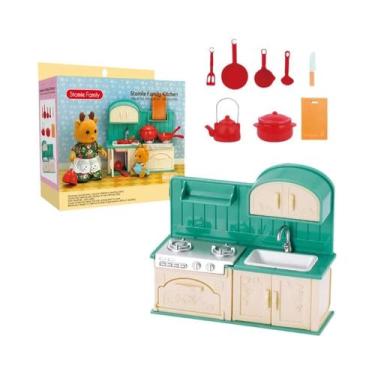 Imagem de Casa de Bonecas em Miniatura 1:12 - Cozinha, Mesa de Jantar e Acessóri