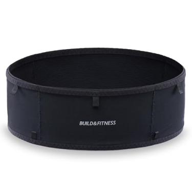Imagem de Build & Fitness Cinto de corrida LiteBelt – 4 bolsos de acesso rápido na parte superior – bolsa de cintura dobrável, suporte para celular de corrida – serve para todos os tamanhos de telefones, chaves