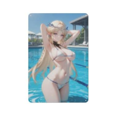 Imagem de Hot Sexy Anime Girl Poster Art Poster Tin Sign Vintage Wall Art Decoration Poster 20.3x30.5 cm, AG360