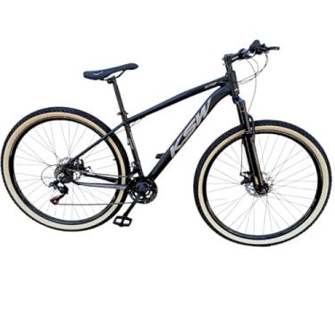 Imagem de Bicicleta Aro 29 Ksw Adulto 21 velocidades Suspensão Dianteira 80mm Pneu Faixa Amarelo (PRETO/PRATA, 17)
