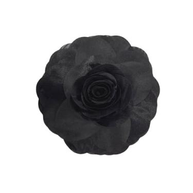 Imagem de Elegante Organza Rosa Flor 3D Extra Grande Broches Grandes Alfinetes de Lapela Tecido Floral Grande Broche para Mulheres Vestido de Casamento Festa Banquete Terno Acessórios Moda Jóias 210 mm, Extra