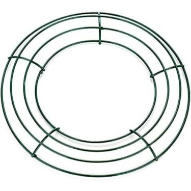 Imagem de 5 Pcs Moldura De Guirlanda Floral De Metal, Moldura De Guirlanda De Arame Verde Em Forma Redonda, Artesanato Floral Em Macramê Diy Para Decoração De Festa De Natal, 8 in