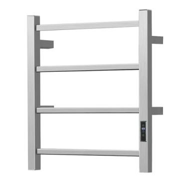 Imagem de SHARNDY Aquecedor de toalhas com temporizador embutido para banheiro montado na parede aquecedor de toalha de banho Plug-in Toalheiro elétrico aquecido escovado