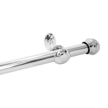 Imagem de Varão De Cortina 2 Mts 28mm Cromado Kit Completo Instalação - Armazem 