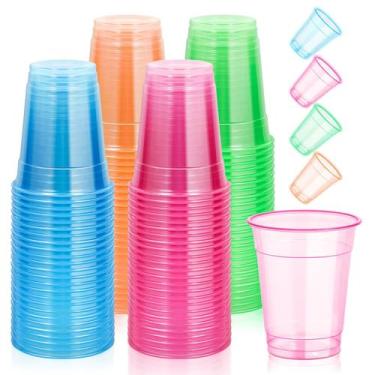 Imagem de Copos de néon KesaPlan 120 unidades 470 ml que brilham no escuro para 