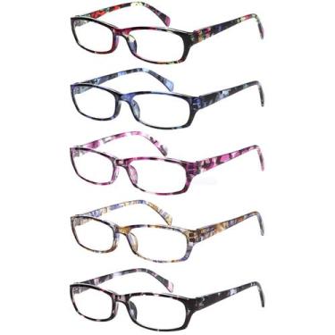 Imagem de Óculos de leitura Kerecsen Fashion Ladies Spring Hinge, 5 pares