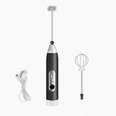 Imagem de Mini Mixer Portátil USB com 3 Velocidades  Espumador de Leite, Batedor