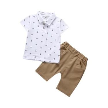 Imagem de Conjunto De Verão Para Meninos 2 Peças Roupa Infantil Camiseta E Short
