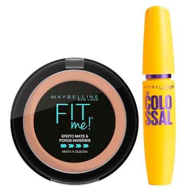 Imagem de Maybelline Kit - Pó Compacto Fit Me! R05 Médio Rosado + Máscara de Cíl