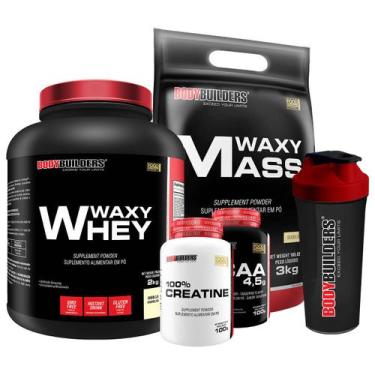 Imagem de Kit Waxy Whey 2kg + Waxy Mass 3kg + Creatina 100% 100g + BCAA 100g + C