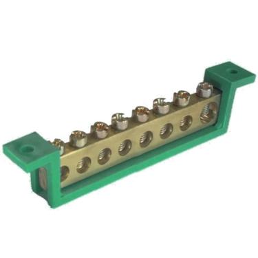 Imagem de Barramento Terra 8 Terminais Verde Fixo 89mm - Sbt8 - Steck Barramento Neutro 8 Terminais Azul Fixo 89mm - Sbn8 - Steck