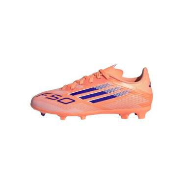 Imagem de adidas Chuteiras de futebol F50 para crianças, Laranja/azul claro/branco, 11.5 Little Kid
