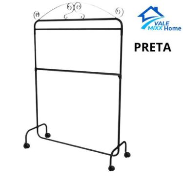 Imagem de Arara Dupla Vintage Com Rodinhas 100cm Para equipar sua loja ou seu cl