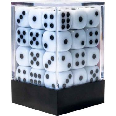 Imagem de Central Dice  36 d6 de 12mm: Opaco Branco e Preto