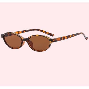 Imagem de Óculos de sol vintage ovais tipo olho de gato, lentes escuras elegantes com armação preta, Laranja