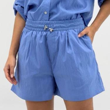 Imagem de Shorts Pacific Blue Curto em Tecido Feminino-Feminino