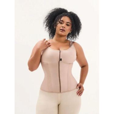 Imagem de Camiseta Nath Modeladora Com Zíper Sheila Cintas, Bege, P