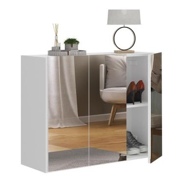 Imagem de Sapateira 3 Portas Com Espelho Suspensa Nina Multimóveis V6021 Branca Branco