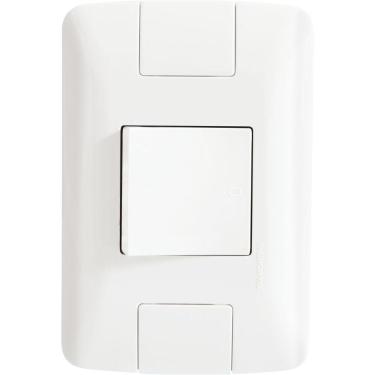 Imagem de Conjunto 4x2 Com 1 Interruptor Bipolar Simples Tramontina Aria 25 A 250 V Branco