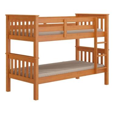 Imagem de Beliche De Solteiro Madeira Maciça Para Colchão 88 X 188 Cm Multimóveis Cr35207 Mel