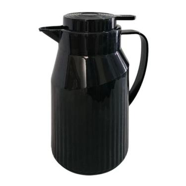 Imagem de Garrafa Térmica 1L Preta Ampola Vidro - Quente e Frio Berlim SM-GTBCZP