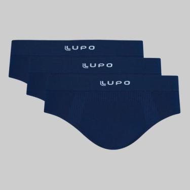 Imagem de Kit 3 Cuecas Slip Lupo Micromodal sem costura 00681-001, Azul marinho,