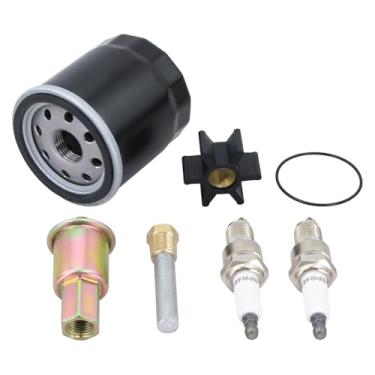 Imagem de Kit de serviço de manutenção e velas de ignição compatíveis com os modelos Kohler Marine Gasoline Generator 4EF 5E 6EF 7.3E (não serve para geradores a diesel) substitui # 359978 BPR4ES 359771