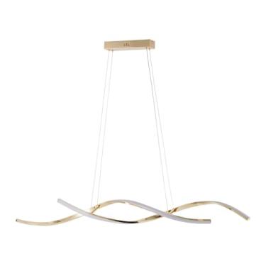 Imagem de Luminária Pendente Lustre Led 3 em 1 Dna Dourado Moderno Luxuoso Bivolt INL121