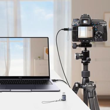 Imagem de Adaptador mini USB macho para micro USB fêmea, pacote com 2, adaptador eletrônico para OTG, carregamento e transferência de dados, compatível com telefones, computadores, tablets etc.