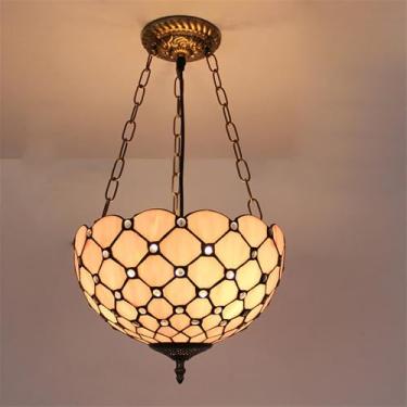 Imagem de Luminária pendente contemporânea de luxo em vidro colorido com LED, estilo americano criativo, para sala de estar, restaurante, quarto, hotel, casa de campo, corredor, café, bar ou escada (E