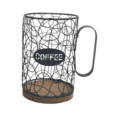 Imagem de Bothyi Porta-cápsulas de café, cesto para cápsulas de café, aramado, organizador de balcão para armazenamento de xícaras, ideal para hotéis, residências e, Preto, Sem Tampa