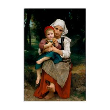 Imagem de Stupell Industries Arte de parede clássica em tela Bouguereau Brother & Sister, design de William Adolphe Bouguereau, 61 x 40 cm